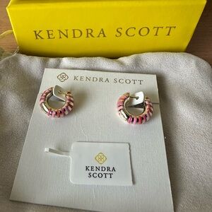 Kendra Scott Pink and Gold Enamel Earrings